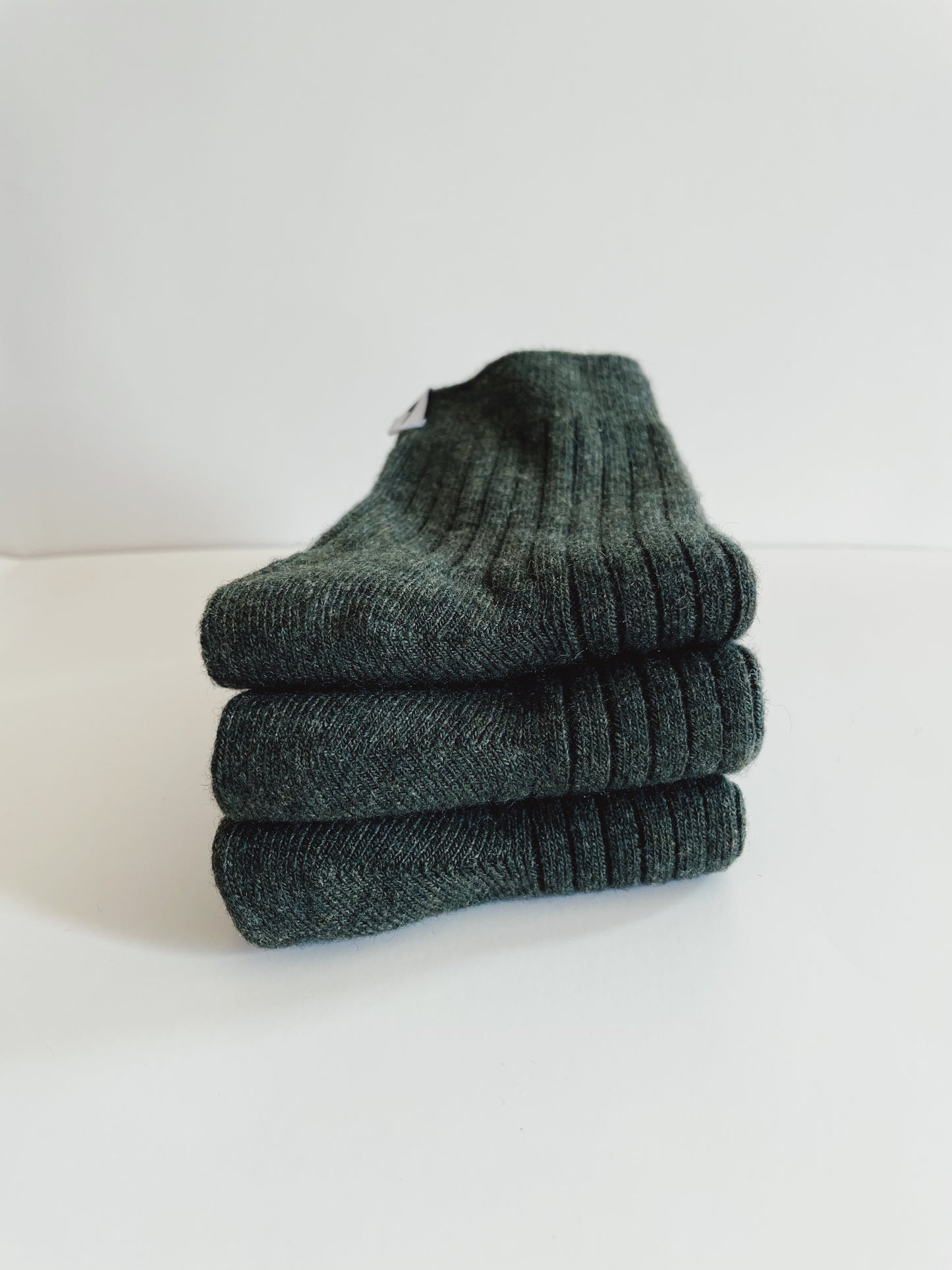 Chunky Knit Merino Wool Socks - Olive