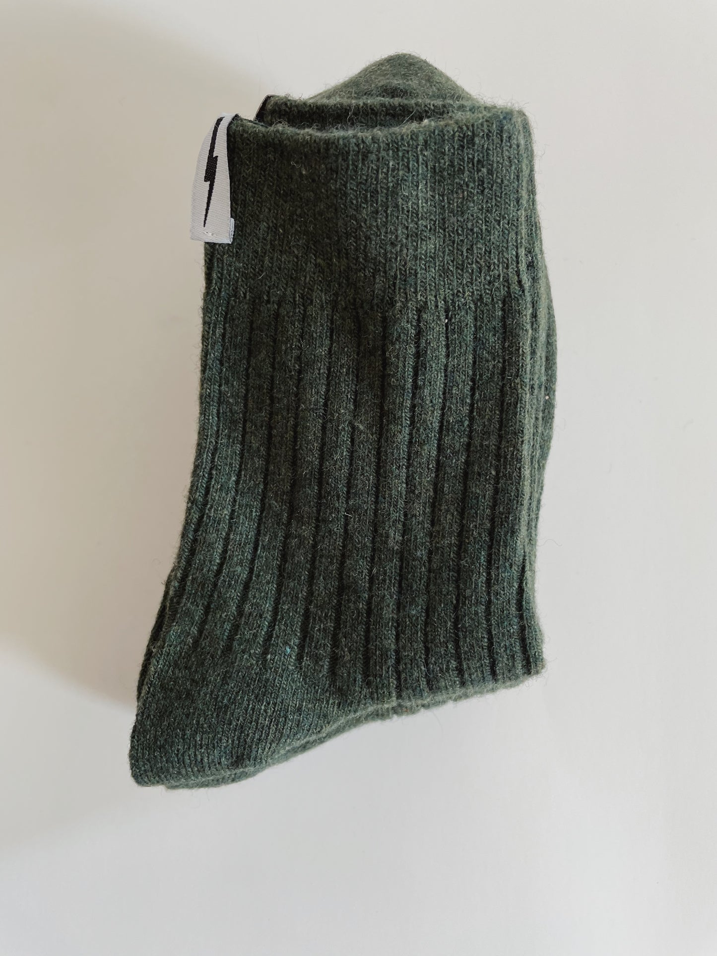 Chunky Knit Merino Wool Socks - Olive