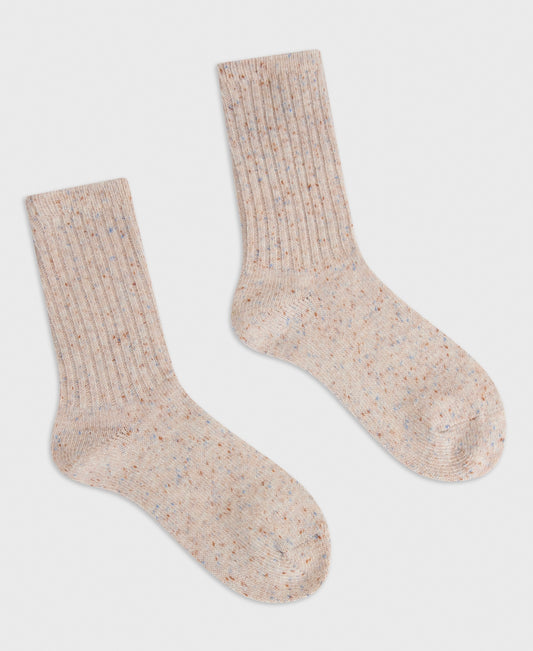 Chunky Knit Wool Socks - Porridge