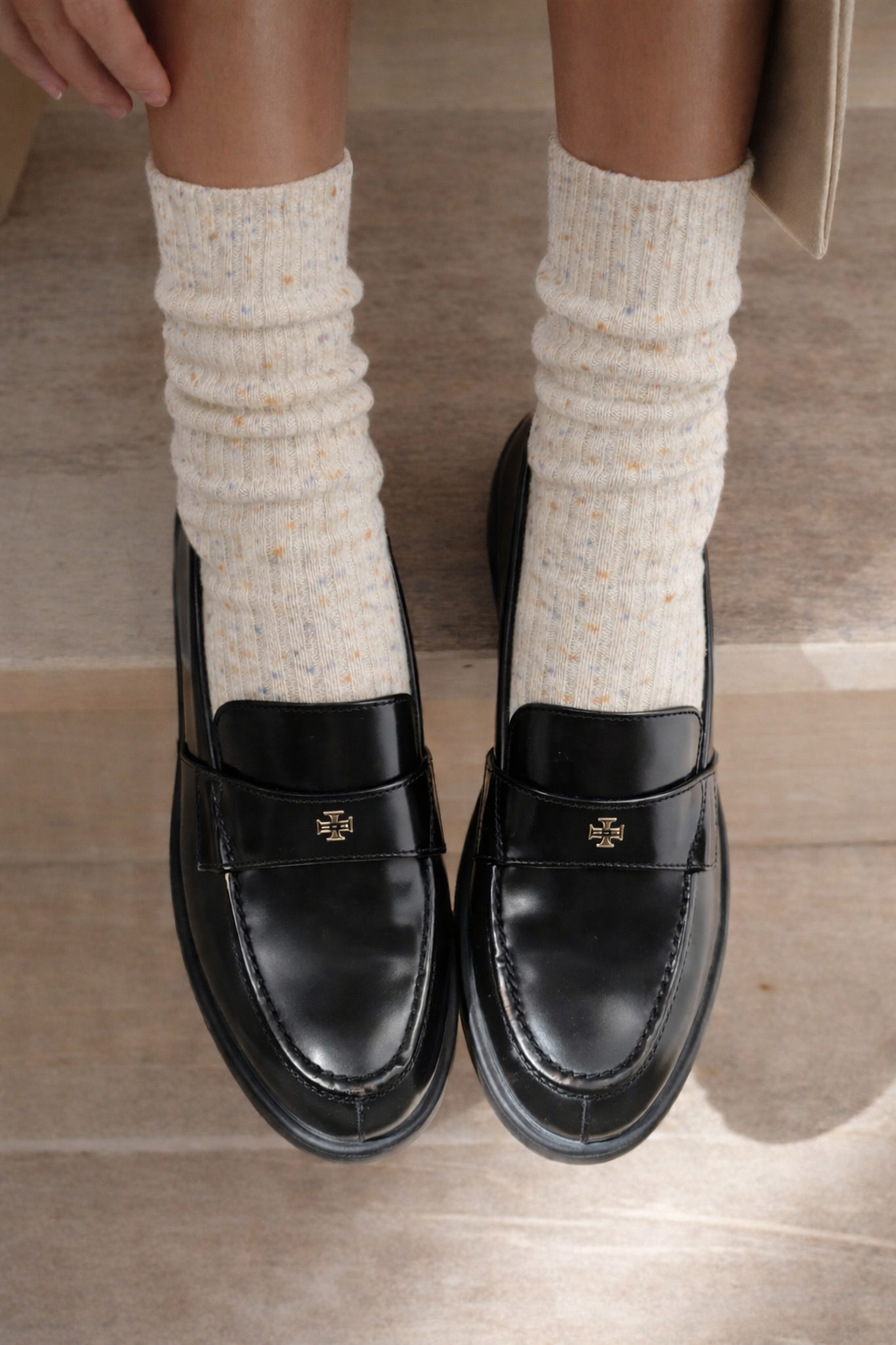 Chunky Knit Wool Socks - Porridge