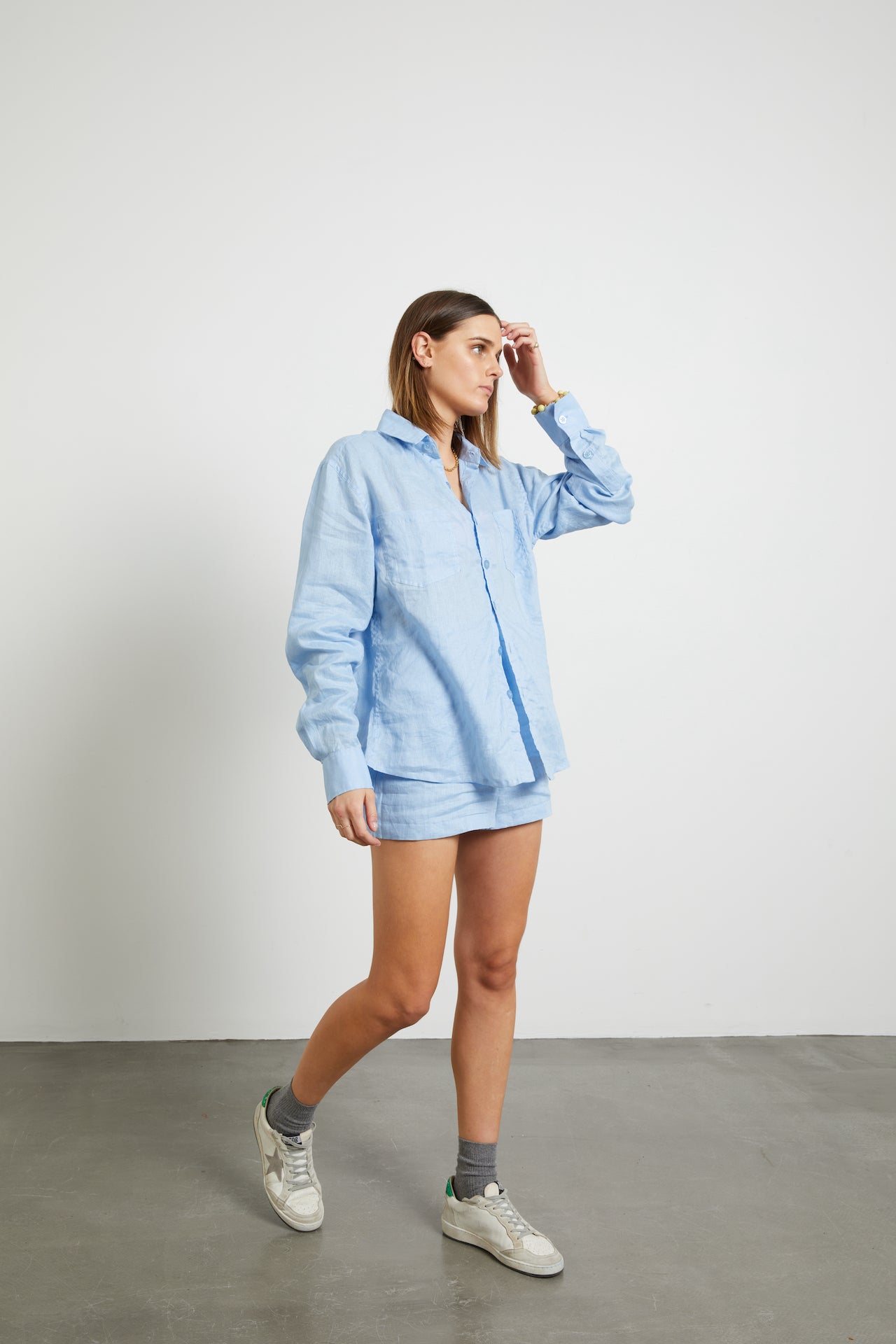 Sky Blue Linen Shirt