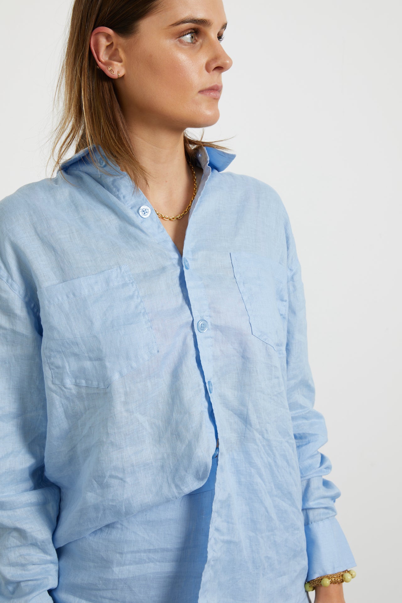 Sky Blue Linen Shirt