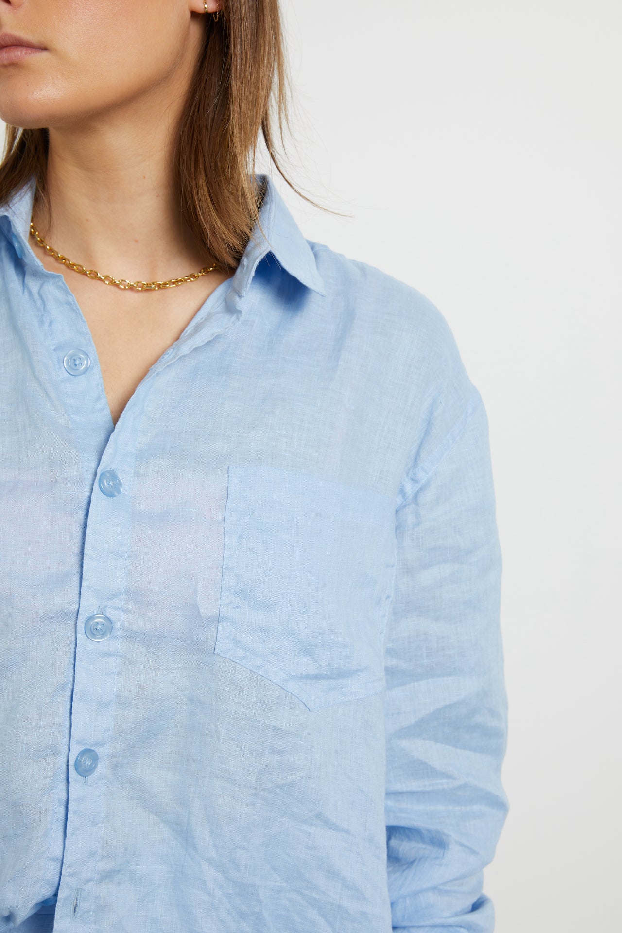 Sky Blue Linen Shirt