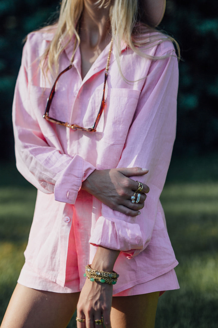 Pink Linen Shirt